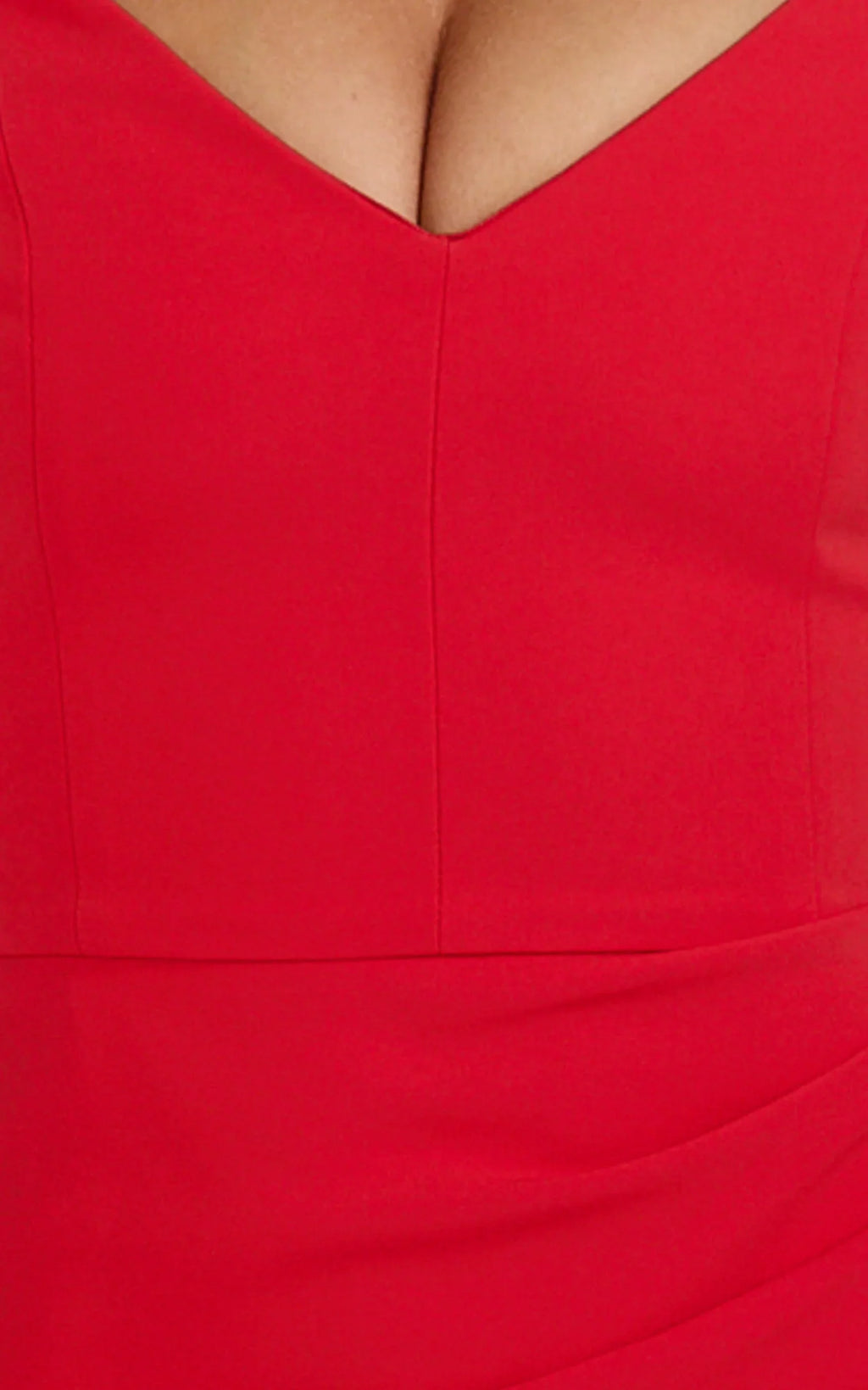 Skye Maxi Dress - V Shaped Neckline Short Sleeve Dress in Red