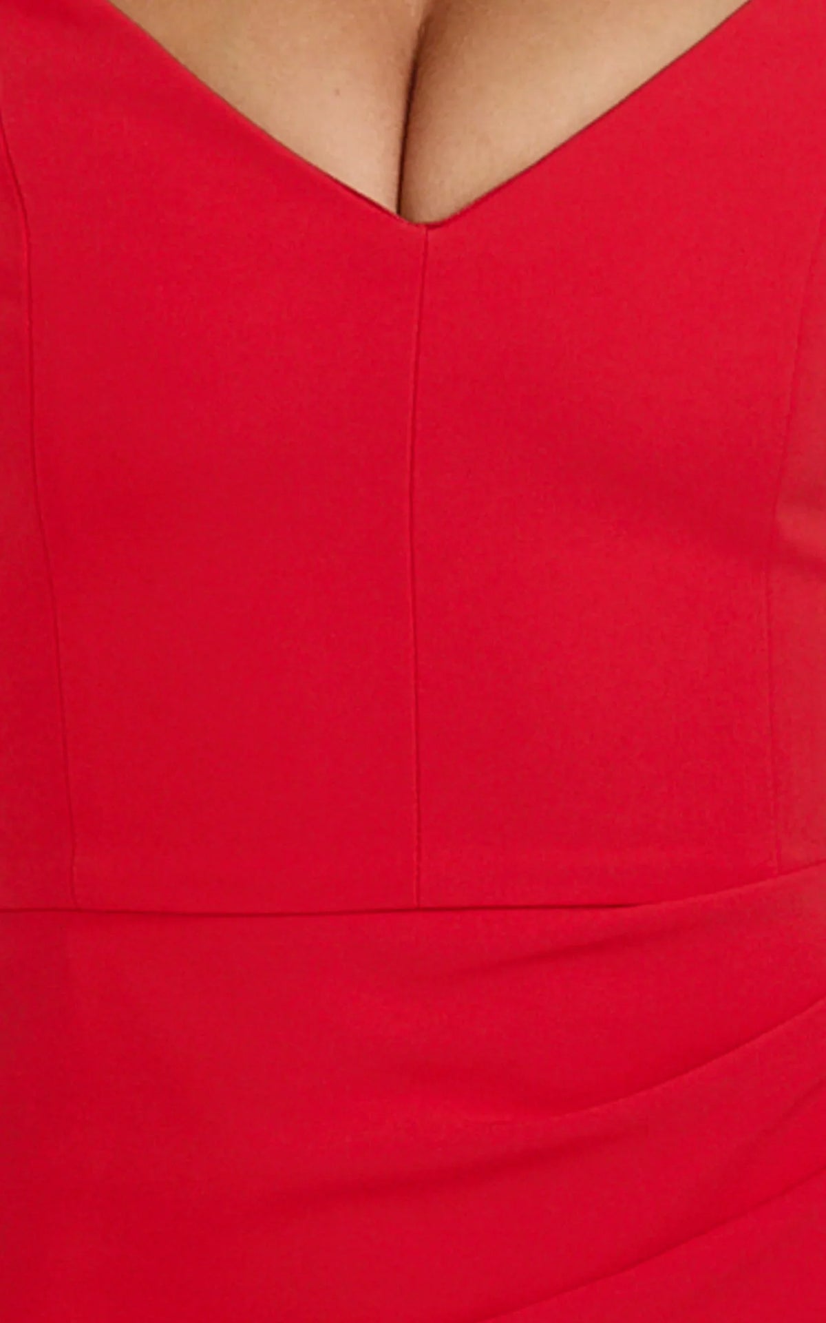 Skye Maxi Dress - V Shaped Neckline Short Sleeve Dress in Red